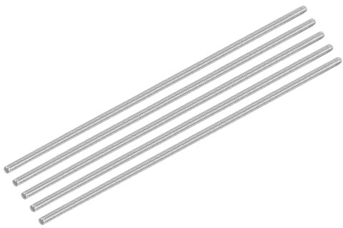 QUARKZMAN 10 barre filettate M5 x 250 mm, filettatura completa in acciaio inox 304, per bulloni di ancoraggio, morsetti, ganci e bulloni a U, passo della filettatura 0,8