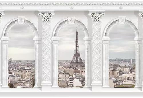 HBYUEHAN Papier peint photo 3D en forme d'arc de couloir de luxe, lumière française, Paris, salon de beauté, affiche d'art de mode, papier peint mural de fond de salon