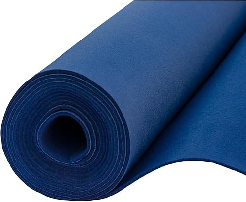 Fabreco Filz Meterware 4mm Dicke (2,5 M x 100 cm) – Imprägnierter Bastelfilz & Filzstoff Meterware für Dekoration, Polster & DIY | Filz zum Basteln: Tischläufer, Filzmatte & Filzunterlage (Dunkelblau)