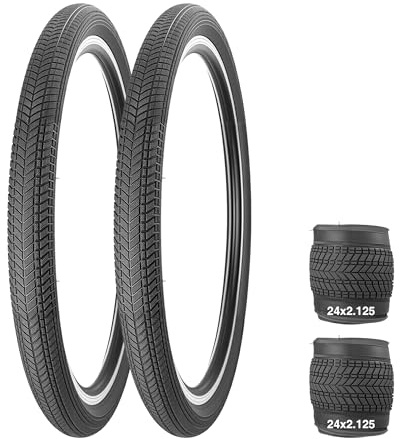 2PSC 24 x 2,125 pneumatici per bicicletta 57-507 senza astuto, compatibile con mountain bike/Citybikes/BMX/Beach Bike