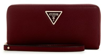 GUESS Laurel II Große Geldbörse mit umlaufendem Reißverschluss, weinrot
