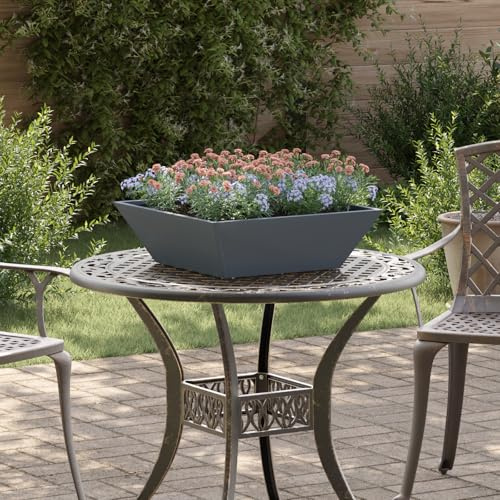 HaoChrymec Ensemble de Jardinières with Plastique Anthracite Durable, Design Moderne, Jardinières Extérieur, Bac à Fleurs Extérieur, Jardinière Balcon, Balconnière Extérieure, 50 x 50 x 15 cm