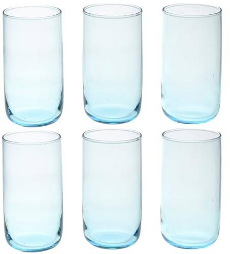 Queensway Home & Dining Modern Coloured Glass Tumblers Set - 280ml or 365ml Drinking Glasses for Water, Juice & Cocktails - Premium Quality Glassware - Ideal for Everyday Use or Entertaining Guests