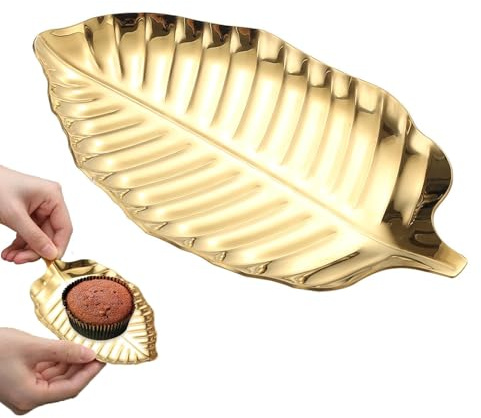 Gold Leaf Spoon Rest, Gold Spoon Rest for Kitchen Counter, Stainless Steel Leaf Spoons Holder, Coffee Spoons Rest Utensil Rest, Dessert Jewelry Storage Rack, Farmhouse Kitchen Decor