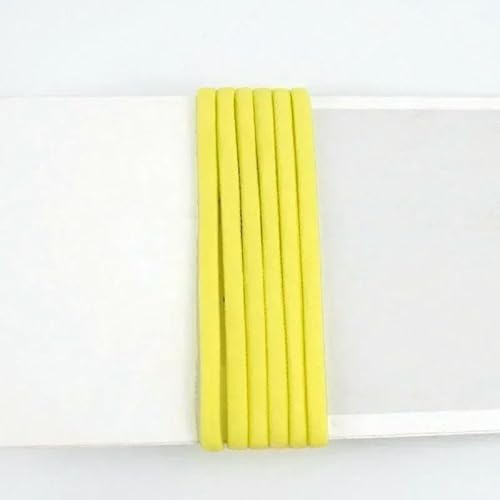 Banda elástica de 5/10/20 m (3/5 mm) para coser sujetadores, elásticos de colores, cuerda para colgar en las orejas, zapatos, ropa interior, accesorios de bandas de goma, amarillo claro, 5 mm, 20 me
