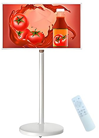 GIZMIT Tableta portátil de TV, televisor Inteligente UHD 4K de 32 Pulgadas con Soporte sobre Ruedas, Monitor táctil Giratorio Incell FHD, Pantalla táctil inalámbrica, cámara Web de 1200 MP C-4+64G