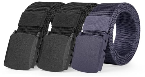 Aomig Cintura Tattica in Tela, Cintura Regolabile con Fibbia in Plastica, Cinta da Uomo in Nylon non Poroso, Cinture Militare in Tela, Cinture Outdoor da Uomo