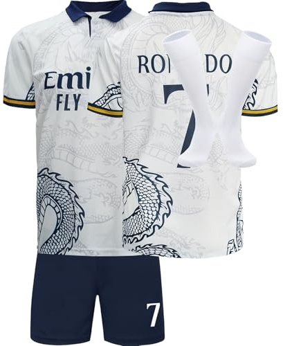 Mokiss No #7 Spezielles Design Football Fußball Kinder Trikot Shorts Socken Set Jugendgrößen