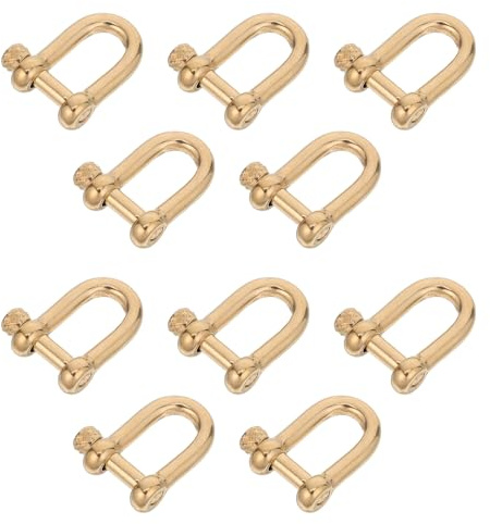 FELTECHELECTR 10pcs D Ring Shackle Keyring Making Clasps Stainless Steel Black Sophisticated Hardware Sturdy Carabiner Clasp Universal Fit for DIY Crafting Accessories