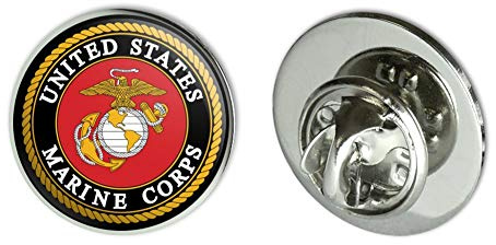 Marines USMC Emblem Black Yellow Red Officially Licensed Metal 0.75 Lapel Hat Pin Tie Tack Pinback