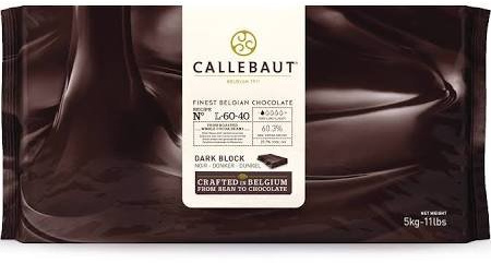 Callebaut L-60-40 Belgian Dark Chocolate Baking Block 60.6%, 1 Block / 11 pounds
