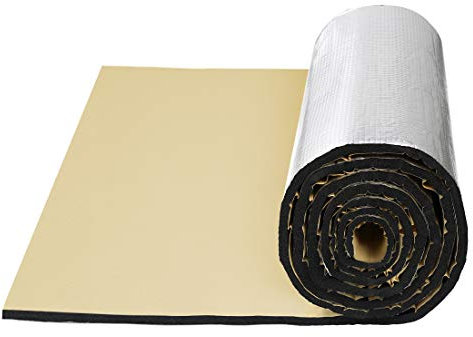 sourcing map Tapis d'isolation Thermique Voiture Capot Chaleur Insonorisation Amortisseur Bruit Mat 10mm 100x60cm, 6.46sqft