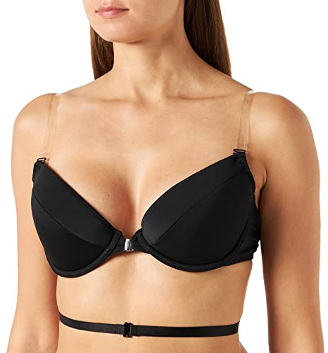Vivisence Underwired Smooth Backless Push-Up Bra 1040, Black,32E