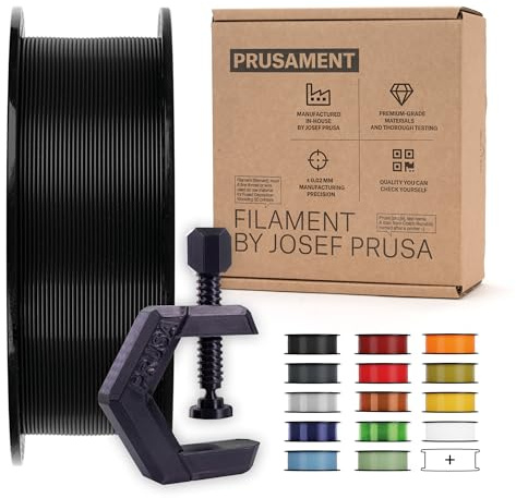 Prusament 3D-Drucker Premium Filament PETG Jet Black 1,75 mm – 1 kg Spule | Hochpräzision ±0,02 mm – Warping-arm – Starke Schichthaftung – Verwicklungsfrei – Ideal für Anfänger & Profis