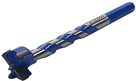 Utoolmart Forstner Bohrer mit Holzbohrung 22 mm Durchmesser Gerader Schaft Hartmetallspitze Professionelle Holzbearbeitung Lochsäge Holzschneider 125 mm Länge Grau für Scharniersperrholz 1St