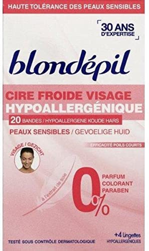 Blondépil Cire froide visage hypoallergénique - Les 20 bandes