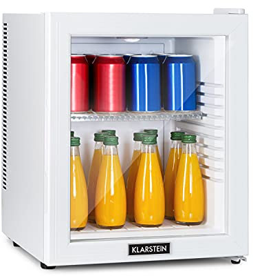Klarstein Mini Frigo de Chambre 32L pour Snacks et Boissons, Petit Réfrigérateur Silencieux avec Étagères Réglables, 12-18°C