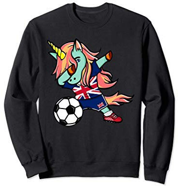Dabbing Unicorn United Kingdom Football - UK Flag Soccer Sweatshirt