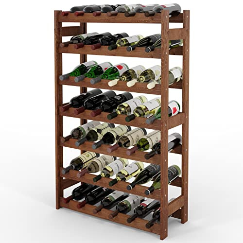 Lenmar Serie RW vinställ av trä för flaskor, antracit, brun, natur, RW-1, 3–11 liggande, för 12–91 flaskor, vin, flaskhylla (brun, RW-1-42, 102 x 63 x 25, 7 liggande, för 42 flaskor)