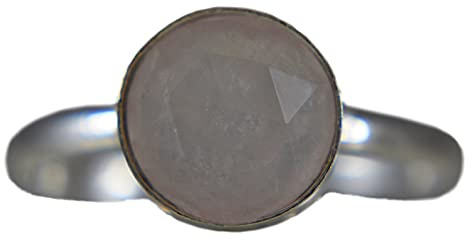 ROSENQUARZ - 925 Silber Ring - BRILLANT SCHLIFF - Edelstein - Verstellbar - Tolle Geschenkidee - Geschenk für Sie - Schmuck - Handmade - pastell - Minimalistisch - Zeitlos - Perfekt für alle Anlässe