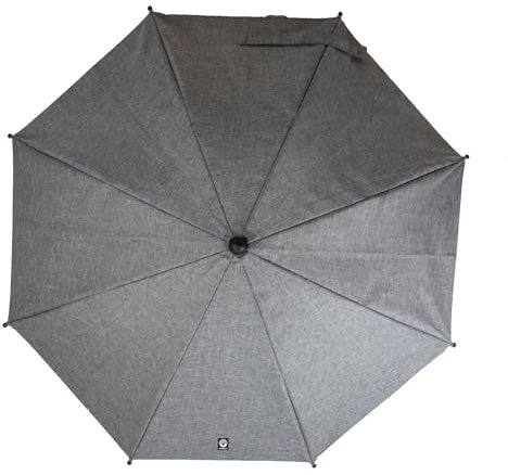 Dooky Sonnenschirm für Kinderwagen oder Buggy (universell und flexibel, UPF 50+ Schutz, 180 Grad Flexibilität, Flex-Technologie, easyfix System, wasserabweisend), Grau