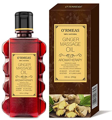 Ingwer Massageöl für Entspannen, Massieren Gelenkschmerzen Linderung massage öl Ginger Massage Oil Feuchtigkeitsspendendes Körperöl für Männer und Frauen 8,8 Unzen