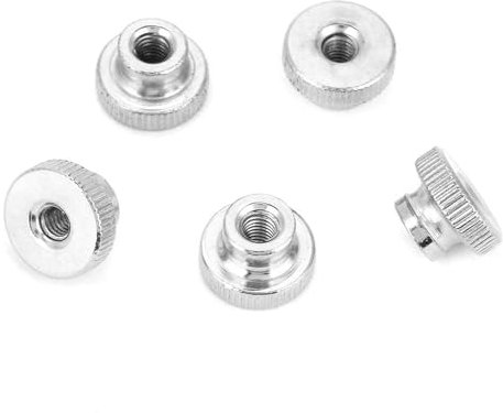 Agatige Dado Zigrinato, 5 Pezzi Dado con Manico in Acciaio al Carbonio, M3 M4 M5 M6 M8 M10 Parti di Fissaggio Dadi Dado Zigrinato con Manico in Acciaio al Nichelato (M6)