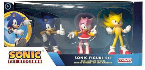 Golden Toys Comansi - Set di 3 figure Sonic, 9 cm Y90303