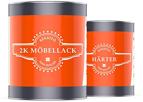 2K Möbellack 1kg farblos, Versiegelung für innen und aussen - Klarlack, Holzlack für Möbel, Parkett, Treppen, Dielen - UV-Fest, wasserfest, wetterfest, schlagfest, hochbelastbar - BEKATEQ LS-253