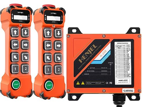 2 vitesses 8 canaux 24V 110V 220V Télécommande radio pour grue industrielle sans fil pour palan Grue à chaîne électrique Pont roulant Grue roulante 2 Émetteurs et récepteur