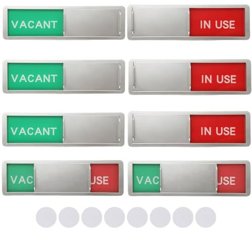 LDXDRU 4 Pack Vacant/In Use Sliding Door Sign, Magnetic Slider Door Indicator, Do Not Disturb Sign for Office Bathroom Home Office Conference Room