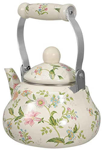 1 tetera de cocina, olla caliente, tetera eléctrica retro, tetera con silbido espesante, tetera de porcelana, estufa, tetera, estufa, filtros de café, olla de agua para el hogar, esmalte para hacer