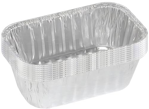 BLUESKY Loaf Aluminum Pans-(Pack of 10) -Perfect for Baking, Roasting, & Freezing, 1 lb, Silver