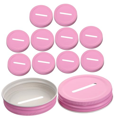 TOYANDONA 12pcs Leakproof Mason Jar Lid Replacement for Coin Saving Jars Tinplate Sealing Covers with Coin to Install and Clean for Long-term Use