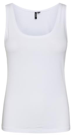 Vero Moda Camiseta de Tirantes para Mujer Vmlulu SL Noos, Blanco Brillante, M