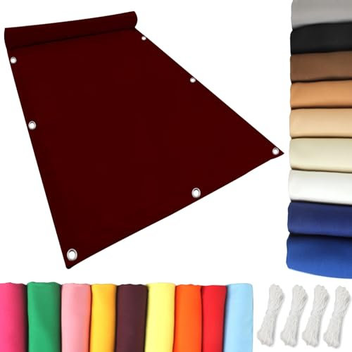 Tenda a Vela Ombreggiante Impermeabile 4 x 4.5 m Panno Ombreggiante, Protezione Raggi UV Vela Tenda Idrorepellente, Anti UV per Serra/Balcone/Cortile/Tetto, Weinrot