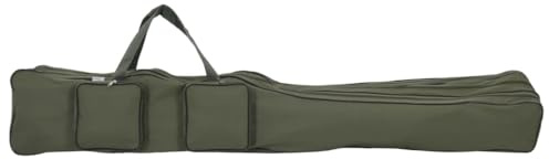 vidaXL Bolso para caña de Pescar Tela Oxford Verde Oscuro 160 cm, Bolsa para cañas de Pescar, Bolsa de Pesca, Funda de Viaje para cañas de Pescar