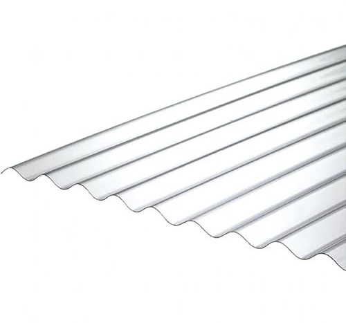 10 Lastre di Policarbonato Corrugato ONDA 76/18 CLEAR 1265X2000mm con protezione UV