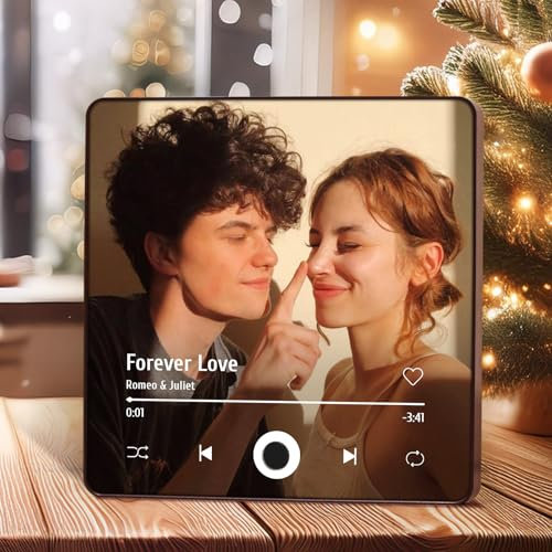 Magnete da Frigorifero con Musica Personalizzato Calamite da Frigo Album Fotografico Personalizzabile Può Riprodurre Canzoni Natale San Valentino Regalo di Coppia, 4.0 Versione Migliorata