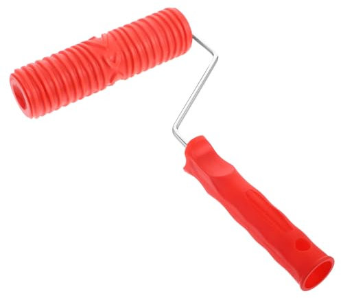 QUMIIRITY Malerrolle Mit Geradem Kornmuster Strukturierte Farbrollerwalze Für Wanddekoration Geeignet Für Diatomputz Und Mehrschichtige Beschichtungen Mit Robustem Kunststoffgriff Diy Wandge