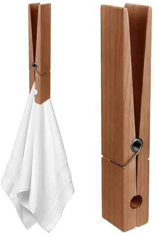 Mollette Asciugamani Bagno | Mollette Giganti Legno Da Muro | Porta Asciugamani Bagno Clip | Salvaspazio E Robuste Mollette Da Bucato In Legno Per Casa, Bagno, Soggiorno, Lavanderia