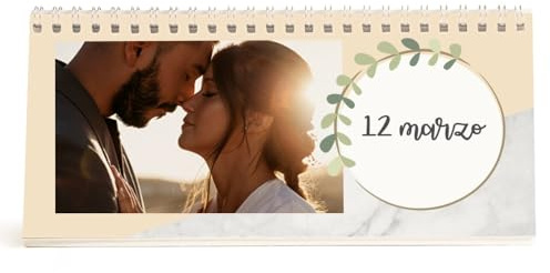 Wanapix | Personalisierter Tischkalender 2027 | Deutsch|Rechteckiger Braun
