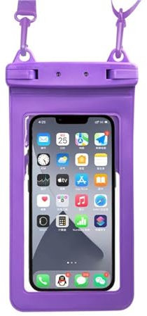 DGOINGPI Tauchtasche wasserdichte Hülle für Telefon Unterwasser Schnee Regenwald Transparente Trockentasche Schwimmtasche Große Handyhüllen wasserdichte Mehrzwecktasche(New Purple case)