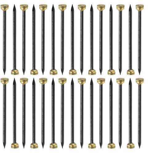 QUARKZMAN 100Pz Chiodi per Appendere Quadri, 1.8 x 35mm Ganci Decorativi in Ferro Riutilizzabili Strumento per Appendere Quadri Specchi, Oro & Nero