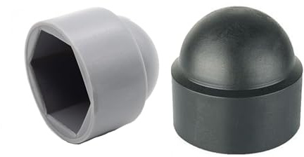 25 Stück Schutzkappen Sechskant Schwarz und Grau für M8, Schlüsselweite 13mm, für Schrauben und Muttern Abdeckkappen Sechskantschrauben Schraubenkappe Abdeckung Endkappen