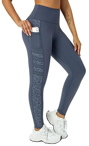 Enjoyoga Legging de sport pour femme avec poche - Taille haute - Pantalon de sport push-up opaque - Long pour le sport, la gym, le yoga, L