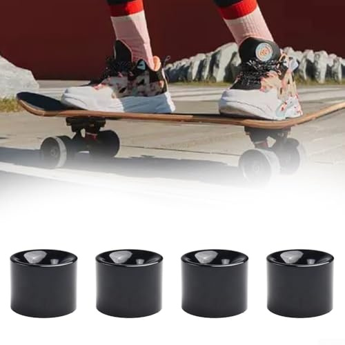 AugustknowU Skateboard-Räder, 60 x 45 mm, mit ABEC9-Kugellagern und Abstandshaltern, ideal für Cruiser, Schwarz, 4 Stück