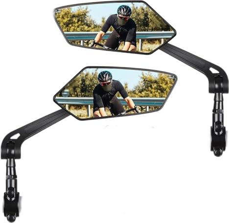 HD 360° Verstellbarer Fahrradspiegel für E-Bike Links Lenkerende, Fahrrad Spiegel Set für Rückspiegel Fahrrad, Links-Rechts rückspielgel, Universal 2 Stück (Fahrradspiegel)
