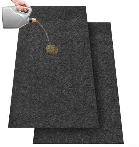 Tapete funcional para garaje hecho de material de fieltro absorbente para protección de aceite y líquidos (3 pies x 1 m)
