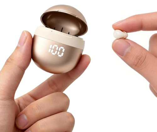 Xmenha, auricolari invisibili mini piccoli auricolari wireless nascosti per orecchie piccole, cuffie Bluetooth in-ear, morbide e piccole, con cancellazione del rumore ENC per iPhone, Android, sonno